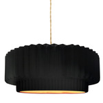 Radiance Pleated Tier Pendant - Brushed Brass / Carbon / Champagne Gold