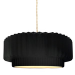 Radiance Pleated Tier Pendant - Brushed Brass / Carbon