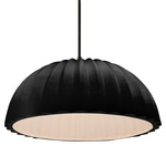 Radiance Pleated Dome Pendant w/ Black Cord - Matte Black / Carbon