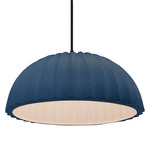 Radiance Pleated Dome Pendant w/ Black Cord - Matte Black / Midnight Sky