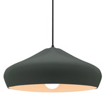 Radiance Crease Large Pendant - Matte Black / Pewter Green