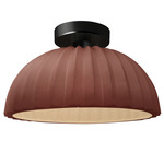 Radiance Pleated Dome Semi Flush Ceiling Light - Matte Black / Canyon Clay