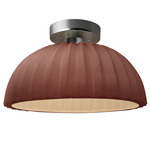 Radiance Pleated Dome Semi Flush Ceiling Light - Brushed Nickel / Canyon Clay