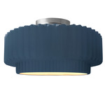 Radiance Pleated Tier Semi Flush Ceiling Light - Brushed Nickel / Midnight Sky