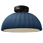 Radiance Pleated Dome Semi Flush Ceiling Light - Matte Black / Midnight Sky