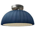 Radiance Pleated Dome Semi Flush Ceiling Light - Brushed Nickel / Midnight Sky