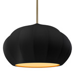 Radiance Oval Fluted Stem Pendant - Antique Brass / Carbon / Champagne Gold