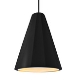 Radiance Fluted Tall Stem Pendant - Matte Black / Carbon