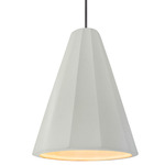 Radiance Fluted Tall Stem Pendant - Polished Chrome / Matte White