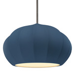 Radiance Oval Fluted Stem Pendant - Brushed Nickel / Midnight Sky