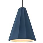 Radiance Fluted Tall Stem Pendant - Polished Chrome / Midnight Sky