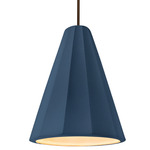 Radiance Fluted Tall Stem Pendant - Dark Bronze / Midnight Sky