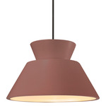 Radiance Large Trapezoid Stem Pendant - Matte Black / Canyon Clay