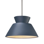 Radiance Trapezoid Large Stem Hung Pendant - Brushed Nickel / Midnight Sky