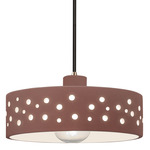 Perforated Dish Pendant - Antique Brass / Canyon Clay
