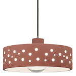 Perforated Dish Pendant - Brushed Nickel / Canyon Clay