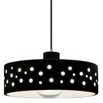 Perforated Dish Pendant - Polished Chrome / Carbon