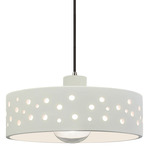 Perforated Dish Pendant - Polished Chrome / Matte White