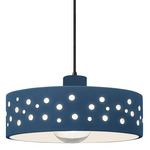 Perforated Dish Pendant - Matte Black / Midnight Sky