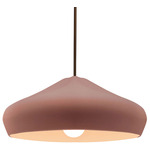 Radiance Crease Large Stem Pendant - Dark Bronze / Canyon Clay