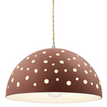 Perforated Dome Pendant - Brushed Nickel / Canyon Clay