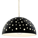 Perforated Dome Pendant - Brushed Nickel / Carbon