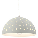 Perforated Dome Pendant - Brushed Nickel / Matte White