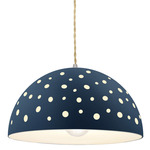 Perforated Dome Pendant - Brushed Nickel / Midnight Sky