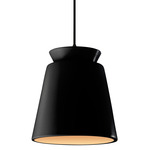 Radiance Trapezoid Tall Pendant w/ Black Cord - Matte Black / Carbon / Champagne Gold