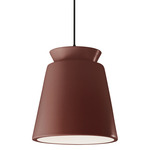 Radiance Trapezoid Tall Pendant w/ Black Cord - Matte Black / Canyon Clay