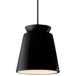 Radiance Trapezoid Tall Pendant w/ Black Cord - Matte Black / Carbon