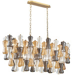 Veneto Linear Chandelier - Aged Brass / Amber / Clear / Smoke