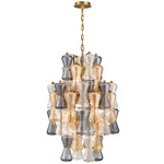 Veneto Chandelier - Aged Brass / Amber / Clear / Smoke