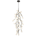 Belluno Vertical Chandelier - Brushed Vintage Gray / Etched Glass