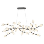 Belluno Linear Chandelier - Brushed Vintage Gray / Etched Glass