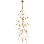 Belluno Vertical Chandelier - Champagne Gold / Etched Glass