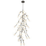 Belluno Vertical Chandelier - Brushed Vintage Gray / Etched Glass