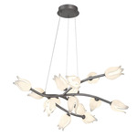 Belluno Chandelier - Brushed Vintage Gray / Etched Glass