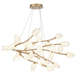 Belluno Chandelier - Champagne Gold / Etched Glass