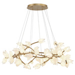 Belluno Ring Chandelier - Champagne Gold / Etched Glass
