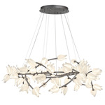 Belluno Ring Chandelier - Brushed Vintage Gray / Etched Glass