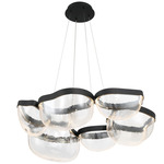 Aveah Ring Chandelier - Sand Black / Clear