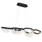 Aveah Linear Chandelier - Sand Black / Clear