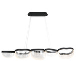 Aveah Linear Chandelier - Sand Black / Clear