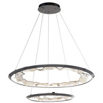 Nettuno Tiered Chandelier - Metallic Brushed Grey / Cognac