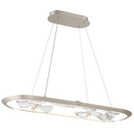 Nettuno Oval Chandelier - Metallic Brushed Champagne / Clear