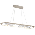 Nettuno Oval Chandelier - Metallic Brushed Champagne / Clear
