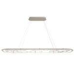 Nettuno Oval Chandelier - Metallic Brushed Champagne / Clear