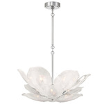 Corato Chandelier - Chrome / Translucent White
