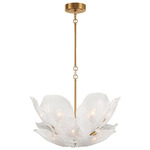 Corato Chandelier - Brushed Brass / Translucent White